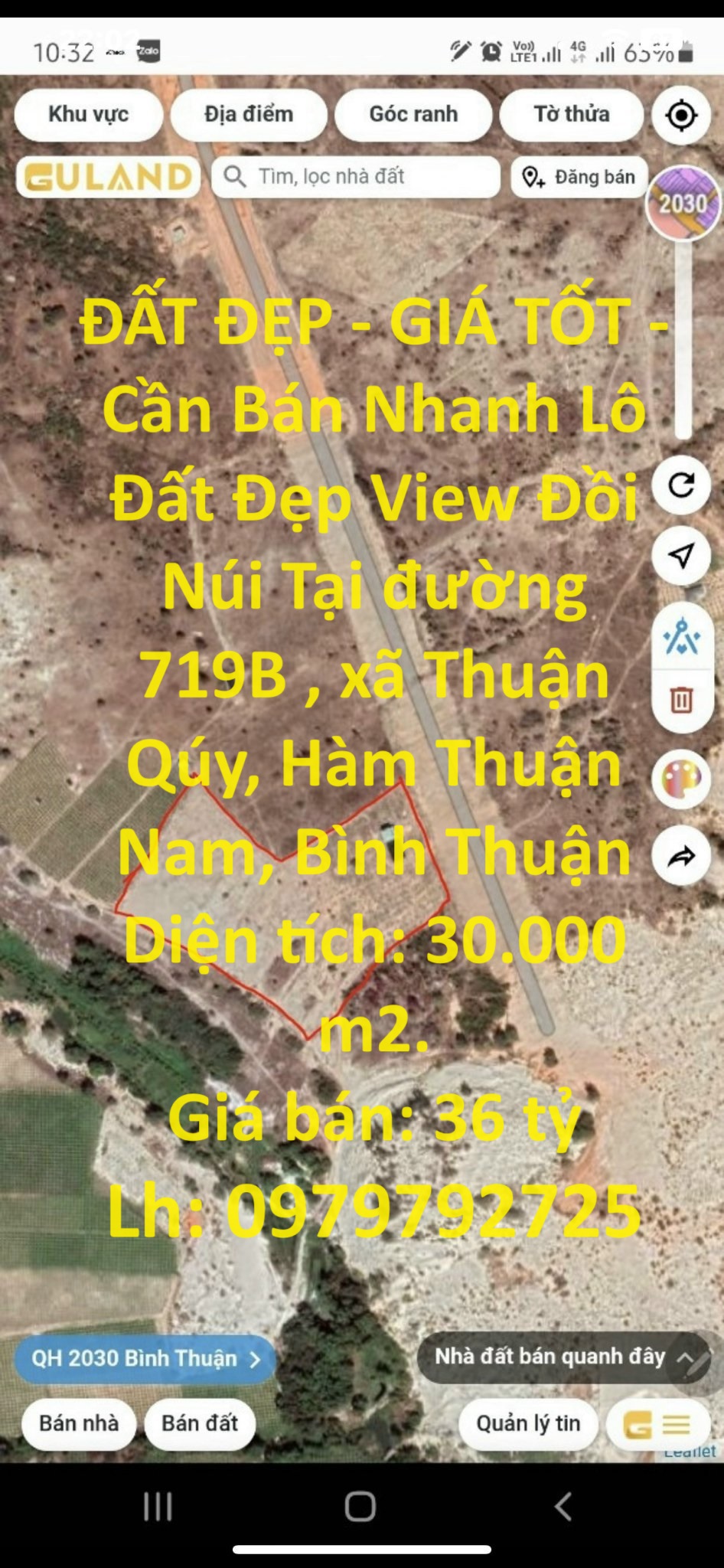 ĐẤT ĐẸP - GIÁ TỐT - Cần Bán Nhanh Lô Đất Đẹp View Đồi Núi Tại Thuận Qúy, Hàm Thuận Nam - Ảnh chính